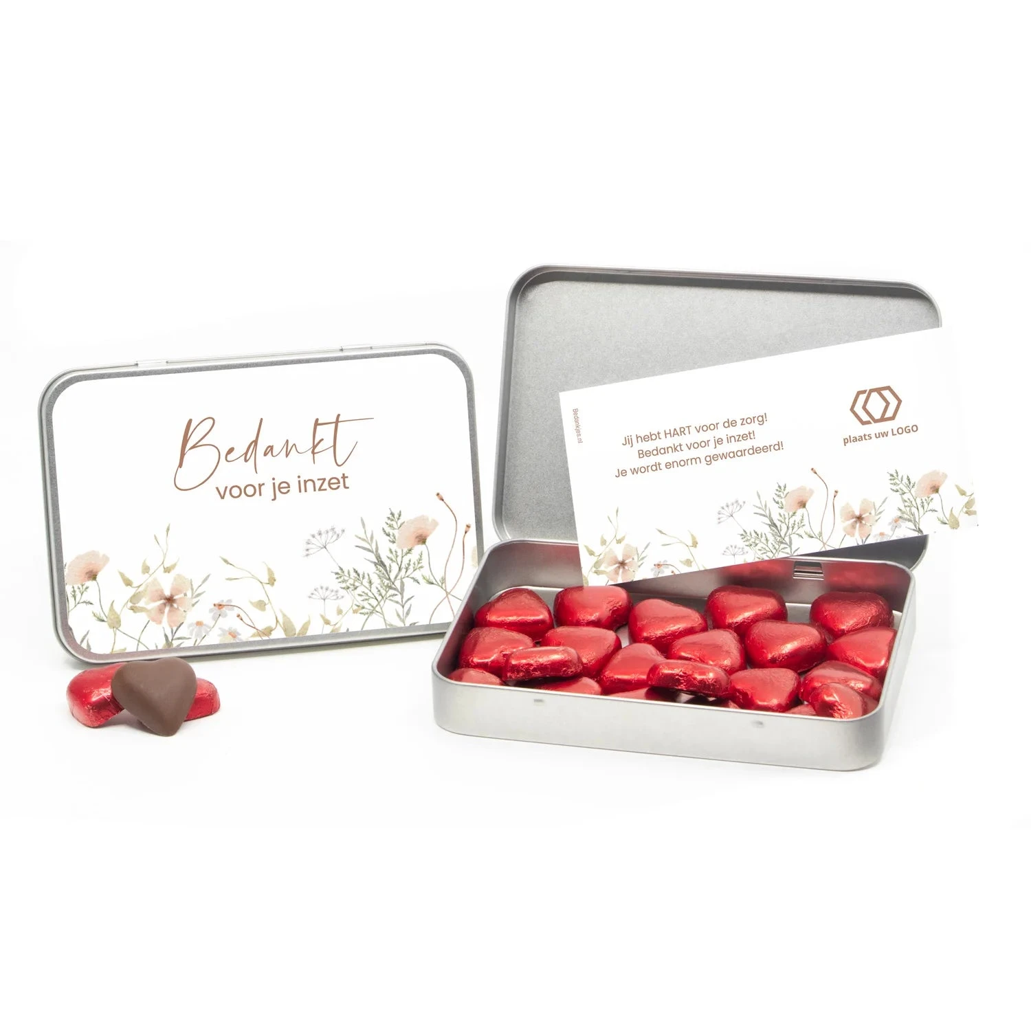 Chocolade Harten In Blik Met Persoonlijke Kaart - Verpleging 6 Chocolade Harten In Blik Met Persoonlijke Kaart - Verpleging - Afbeelding 4