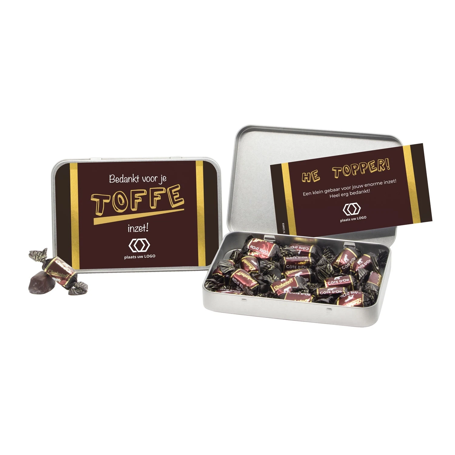 Chokotoff In Blik Met Eigen Etiket - Verpleging 4 Chokotoff In Blik Met Eigen Etiket - Verpleging - Afbeelding 2