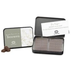 Bouwstenen In Bewaarblik Eigen Kaart - Zakelijk 8 Bouwstenen In Bewaarblik Eigen Kaart - Zakelijk -Casa del Ringraziamento A6BLIK ZWART BOUWSTEENTJES3