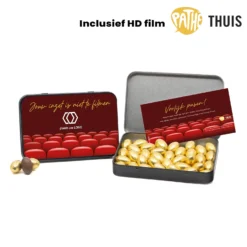Paaseitjes In Blik Met Pathé Thuis Code Versturen - Pasen -Casa del Ringraziamento A6BLIK ZWART EITJES1