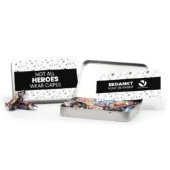 A6 Blik Met Chocolade En Eigen Etiket - Verpleging -Casa del Ringraziamento BOL CADEAUBLIK 3