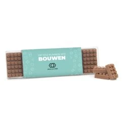 Box Met 18 Chocolade Bouwstenen Eigen Sleeve - Verpleging