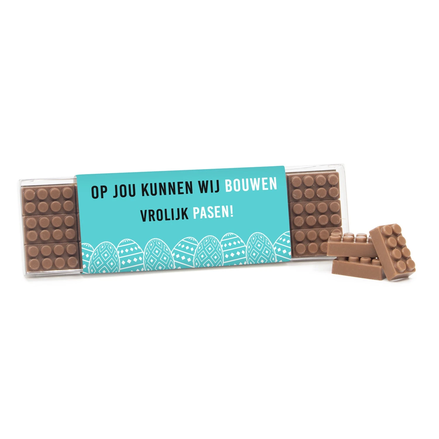 Box Met 18 Chocolade Bouwstenen Eigen Sleeve - Pasen 6 Box Met 18 Chocolade Bouwstenen Eigen Sleeve - Pasen - Afbeelding 4