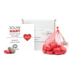 Casa del Ringraziamento 3 Doosje Met Chocolade Harten In Netje - Verpleging