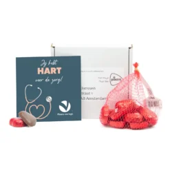 Doosje Met Chocolade Harten In Netje - Verpleging -Casa del Ringraziamento DOOSTJE HARTNETJE3