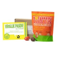 UITVERKOCHT - Maildoosje Met Tony's Chocolonely Paaseitjes - Pasen -Casa del Ringraziamento Doosje Tony eitjes2