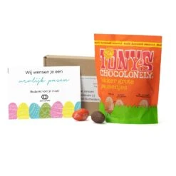 UITVERKOCHT - Maildoosje Met Tony's Chocolonely Paaseitjes - Pasen -Casa del Ringraziamento Doosje Tony eitjes4