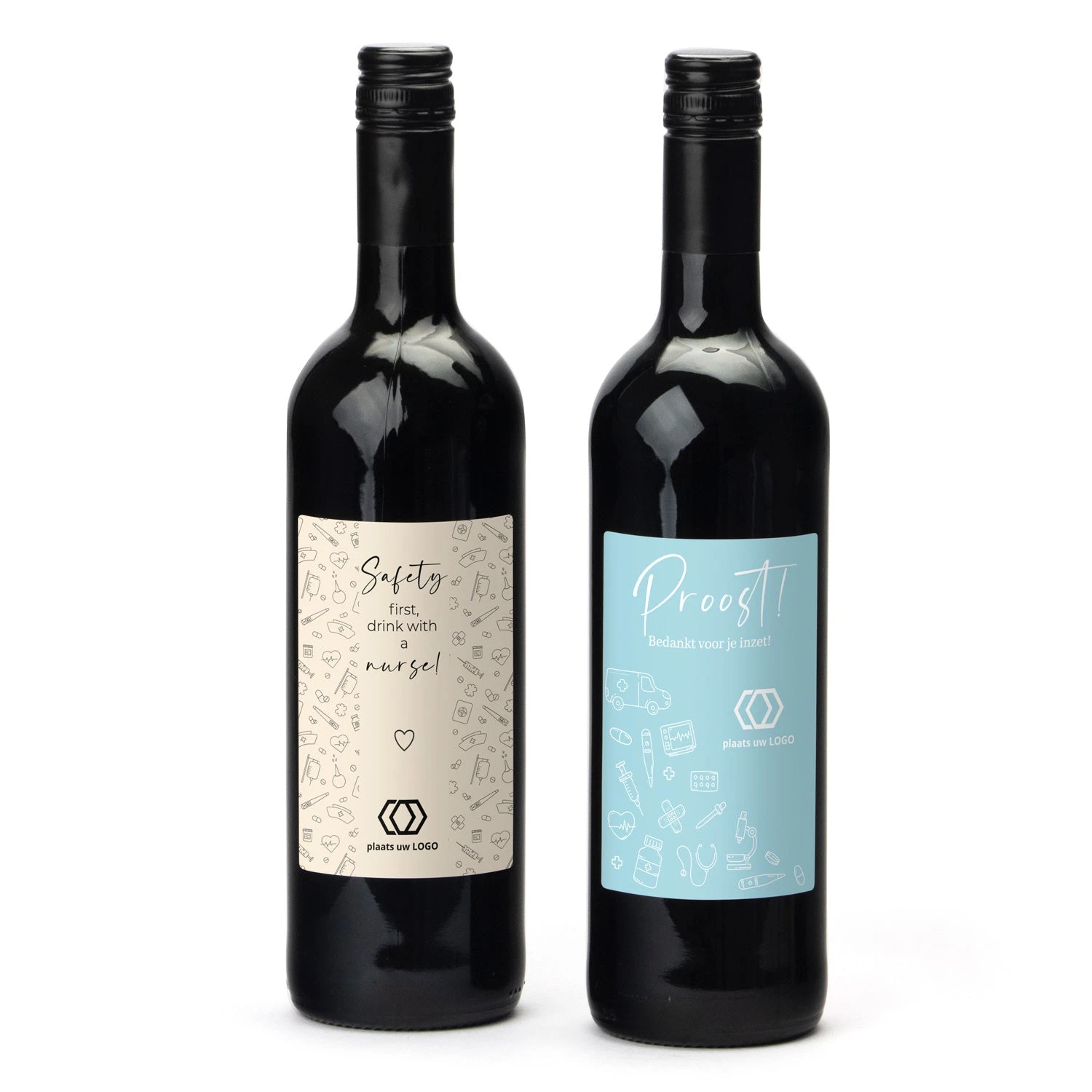 Fles Rode Wijn Met Eigen Logo Op Etiket - Verpleging 5 Fles Rode Wijn Met Eigen Logo Op Etiket - Verpleging - Afbeelding 3