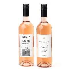 Fles Rosé Wijn Met Persoonlijk Etiket - Trouwen
