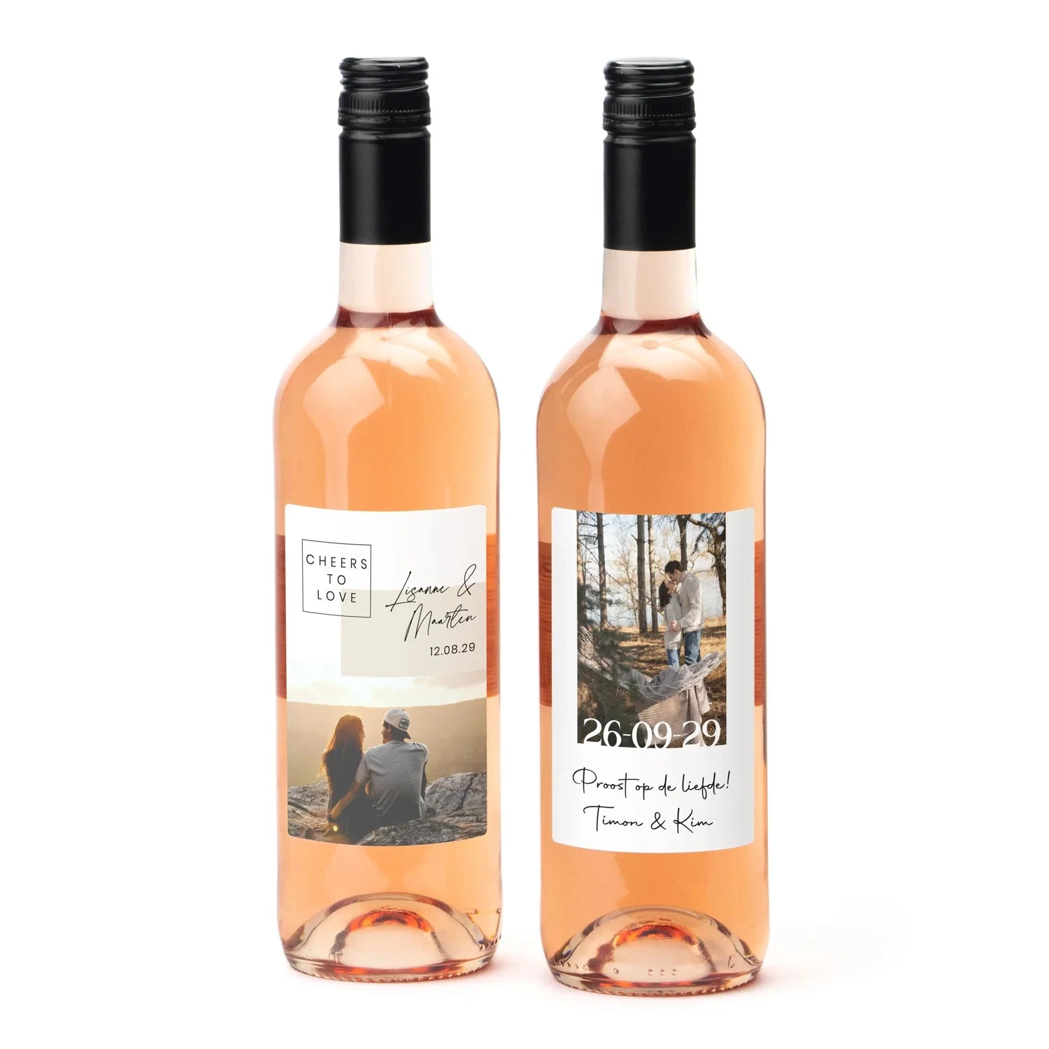 Fles Rosé Wijn Met Persoonlijk Etiket - Trouwen 5 Fles Rosé Wijn Met Persoonlijk Etiket - Trouwen - Afbeelding 3