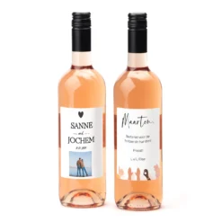 Fles Rosé Wijn Met Persoonlijk Etiket - Bedankje -Casa del Ringraziamento Fles Roze4