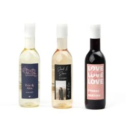 Klein Flesje Wijn Met Persoonlijk Etiket - Trouwen -Casa del Ringraziamento Flesje wijn3 1