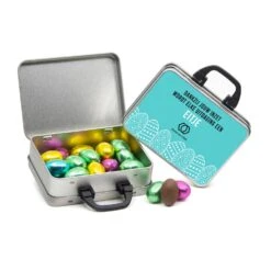 Blikken Koffertje Vol Paaseitjes - Pasen -Casa del Ringraziamento KOFFERTJE PREMO EITJESKLEUR 1