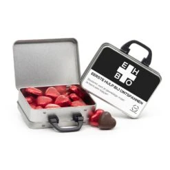 Koffertje Van Blik Met Snoepjes - Zakelijk 8 Koffertje Van Blik Met Snoepjes - Zakelijk -Casa del Ringraziamento KOFFERTJE ZW HARTEN3