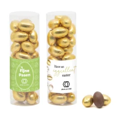 Koker Met Paaseitjes En Eigen Etiket -Casa del Ringraziamento KOKER EITJES GOUD 2