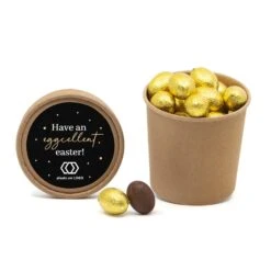 Beker Met Paaseitjes En Eigen Etiket - Pasen 7 Beker Met Paaseitjes En Eigen Etiket - Pasen -Casa del Ringraziamento KRAFTBEKER GOUDENEIEREN 1