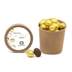 Beker Met Paaseitjes En Eigen Etiket - Pasen 9 Beker Met Paaseitjes En Eigen Etiket - Pasen -Casa del Ringraziamento KRAFTBEKER GOUDENEIEREN 2