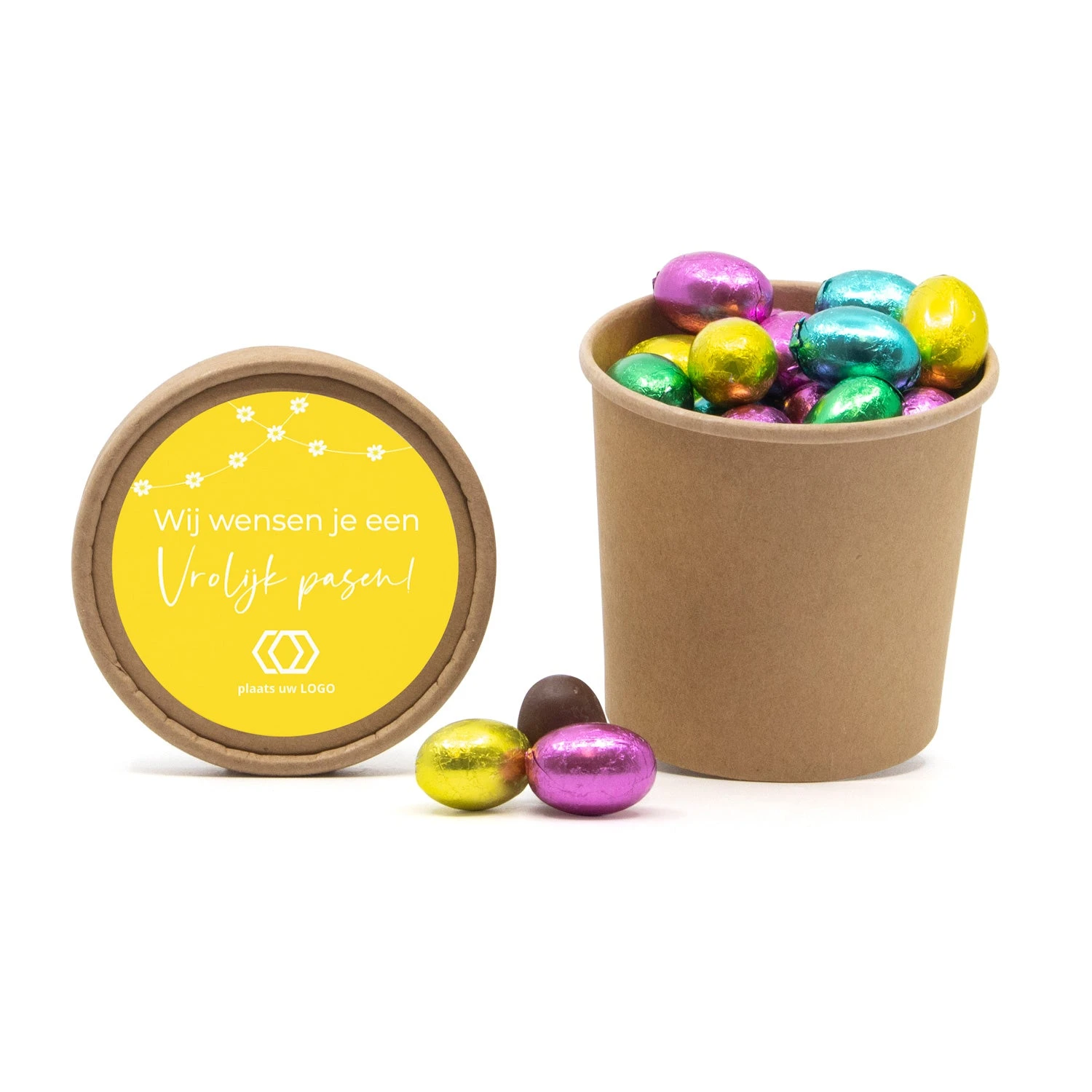 Beker Met Paaseitjes En Eigen Etiket - Pasen 5 Beker Met Paaseitjes En Eigen Etiket - Pasen - Afbeelding 3