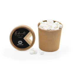 Beker Met Snoepjes En Eigen Etiket - Zakelijk -Casa del Ringraziamento KRAFTBEKER PEPERMUNTKUSSENTJES 3