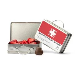 Blikken Koffertje Met Snoepjes - Zakelijk -Casa del Ringraziamento Koffertje met hartjes 2