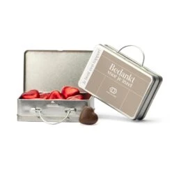 Blikken Koffertje Met Snoepjes - Zakelijk -Casa del Ringraziamento Koffertje met hartjes4