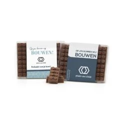Doosje Met 10 Chocolade Bouwstenen Eigen Sleeve - Zakelijk 8 Doosje Met 10 Chocolade Bouwstenen Eigen Sleeve - Zakelijk -Casa del Ringraziamento Legoblokjes3