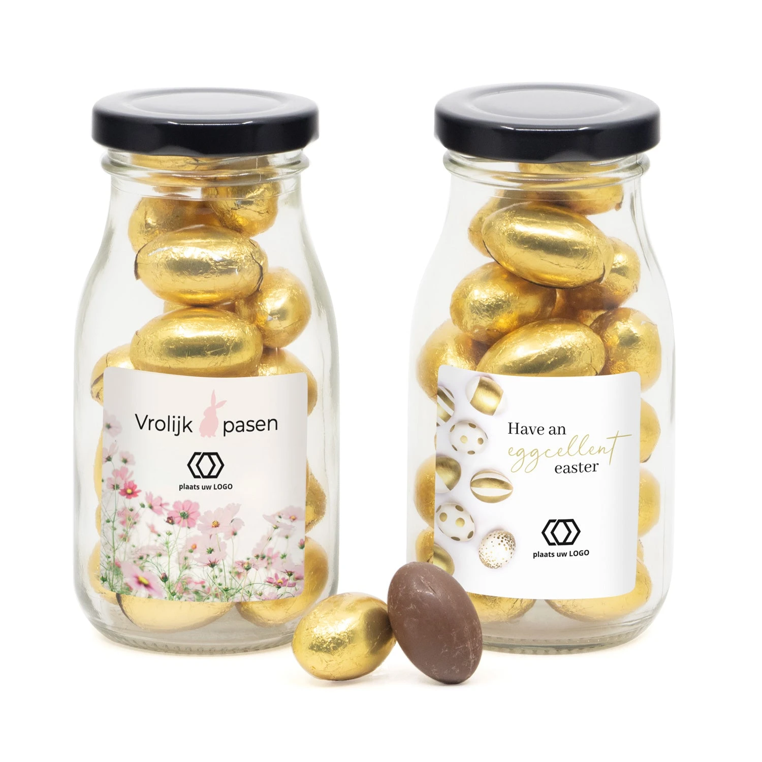 Glazen Melkflesje Met Paaseitjes - Pasen 5 Glazen Melkflesje Met Paaseitjes - Pasen - Afbeelding 3