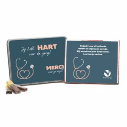 Blik Met Merci Doos En Eigen Logo - Verpleging -Casa del Ringraziamento MERCI BLIK 2