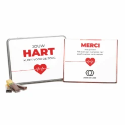 Blik Met Merci Doos En Eigen Logo - Verpleging -Casa del Ringraziamento MERCI BLIK 3