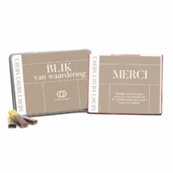 Blik Met Merci Doos En Eigen Logo - Zakelijk -Casa del Ringraziamento MERCI BLIK 3 ad973682 f3f3 476d b7c1 1378542cf052