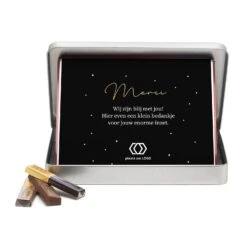 Blik Met Doos Merci En Eigen Etiket - Pasen