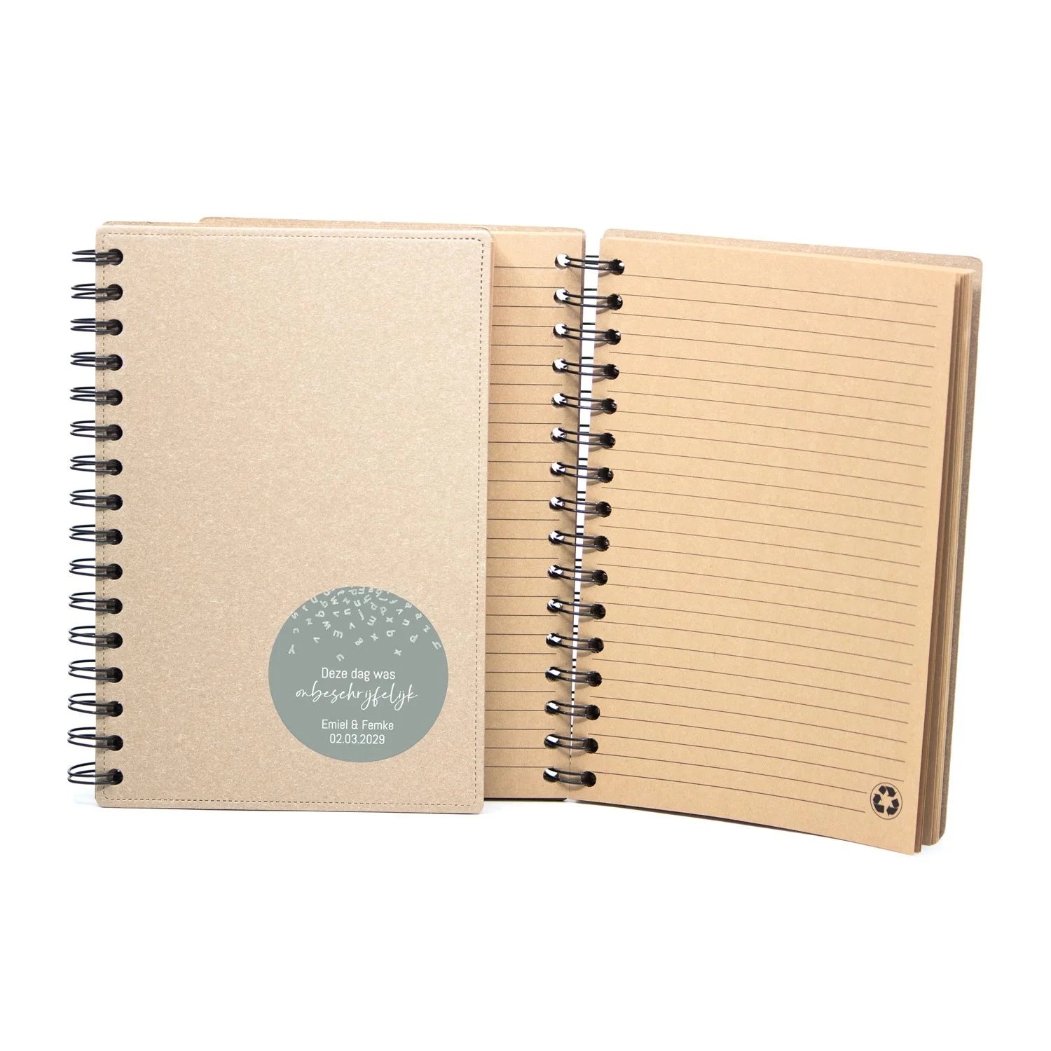 A5 Notitieboek Gerecycled Met Ringband - Trouwen 4 A5 Notitieboek Gerecycled Met Ringband - Trouwen - Afbeelding 2