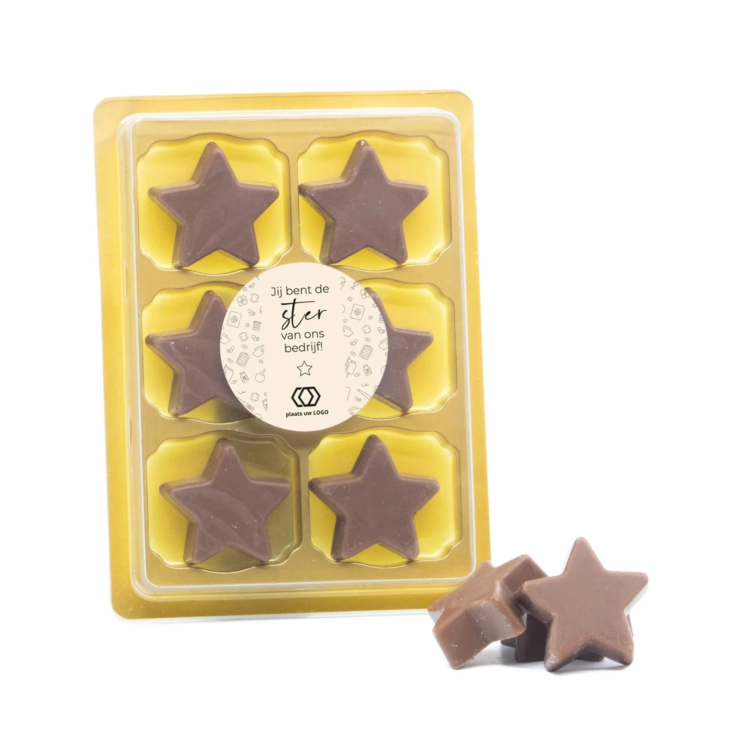 6 Chocolade Sterren In Blister Me Eigen Tekst - Verpleging 3 6 Chocolade Sterren In Blister Me Eigen Tekst - Verpleging