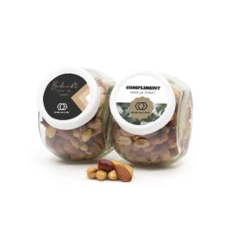 Glazen Snoeppot 0,4L Met Verse Notenmix - Zakelijk -Casa del Ringraziamento Snoeppot 04 nootjes3