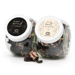 Glazen Snoeppot 0,9L Met Eigen Etiket - Verpleging -Casa del Ringraziamento Snoeppot 09 chocotoff 3 bb579a26 afc5 4561 ada8 3628b0b708d0