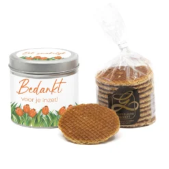 Blik Stroopwafels Met Logo -Casa del Ringraziamento Stroopwafel blik3