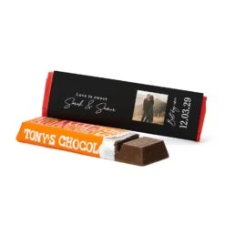 Tony Chocolonely 50 Gram - Trouwen -Casa del Ringraziamento Tony klein3