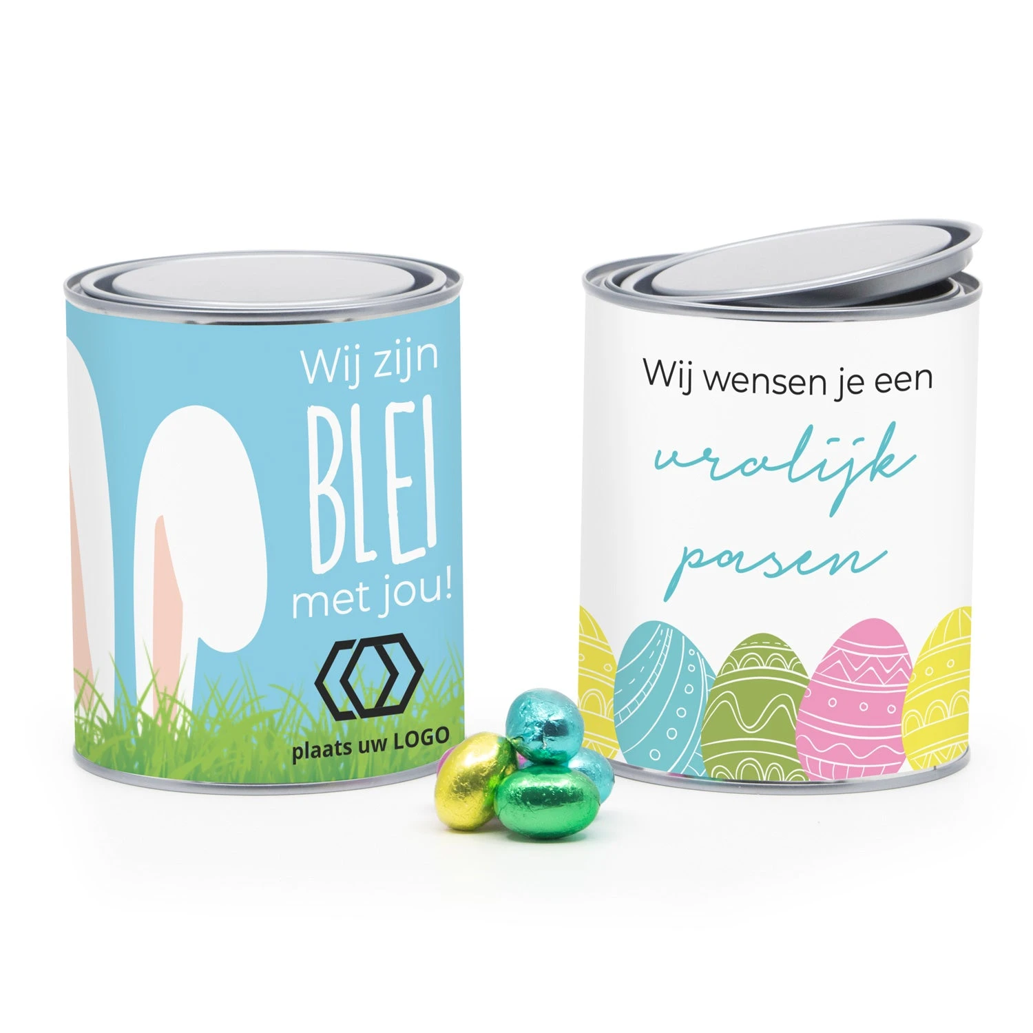 Verfblik 1 Liter Met Paaseitjes En Eigen Wikkel - Pasen 4 Verfblik 1 Liter Met Paaseitjes En Eigen Wikkel - Pasen - Afbeelding 2