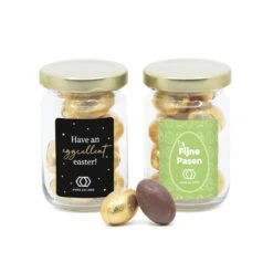 Glazen Potje Met Paaseitjes - Pasen -Casa del Ringraziamento WB106ML EITJES GOUD 1