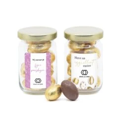 Glazen Potje Met Paaseitjes - Pasen -Casa del Ringraziamento WB106ML EITJES GOUD 2