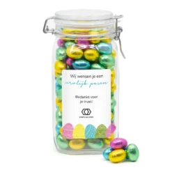 Persoonlijke Weckpot Met Eigen Etiket - Pasen -Casa del Ringraziamento WECKPOT GEKLEURDEEITJES 1